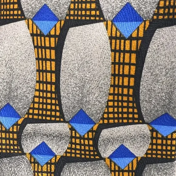 Muroya - Men’s Tie-58” Long-Gray Black Orange Modern Geometric Design - Silk-USA - Picture 2 of 7